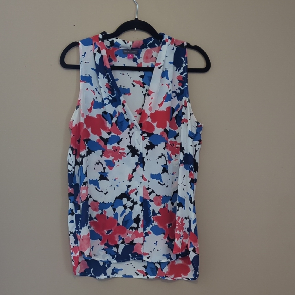 Vince Camuto Multicolor Floral Sleeveless Blouse